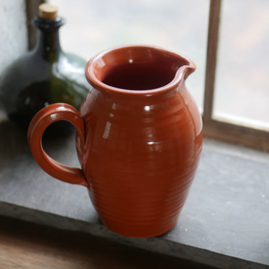 Clear Glazed Redware Pitcher
